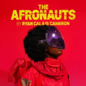 The Afronauts by Ryan Calais Cameron key art: figure in red Afronaut suit and purple visor against a red background