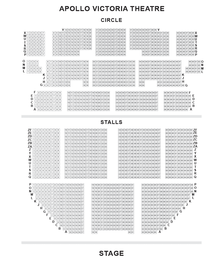 Apollo Victoria Theatre seating plan