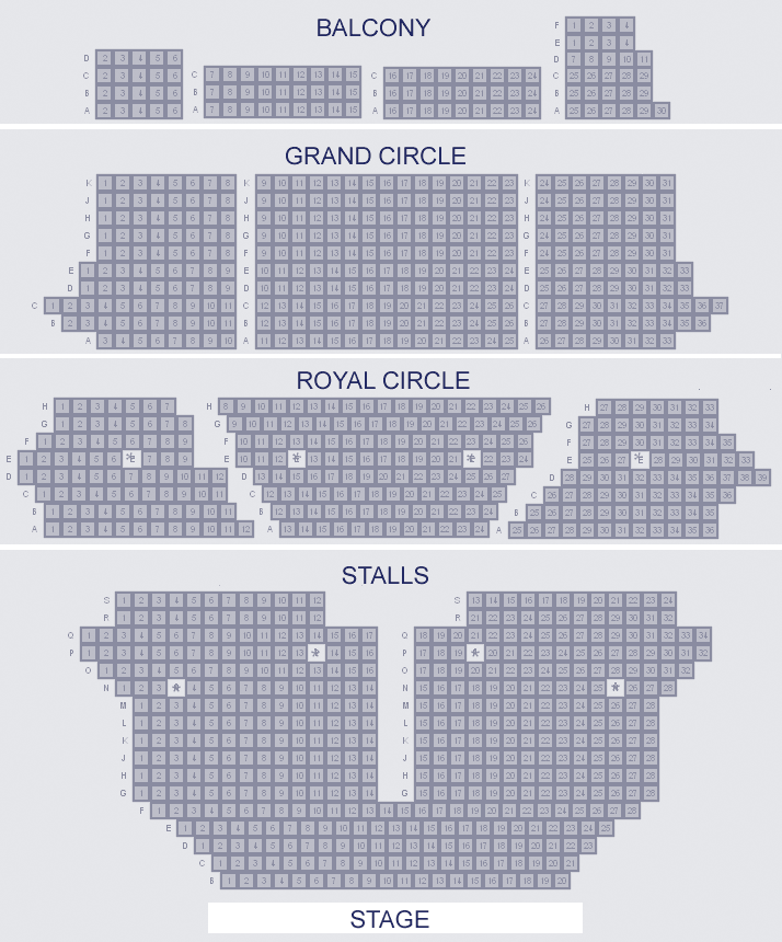 His Majesty's Theatre (Formerly Her Majesty's Theatre) seating plan