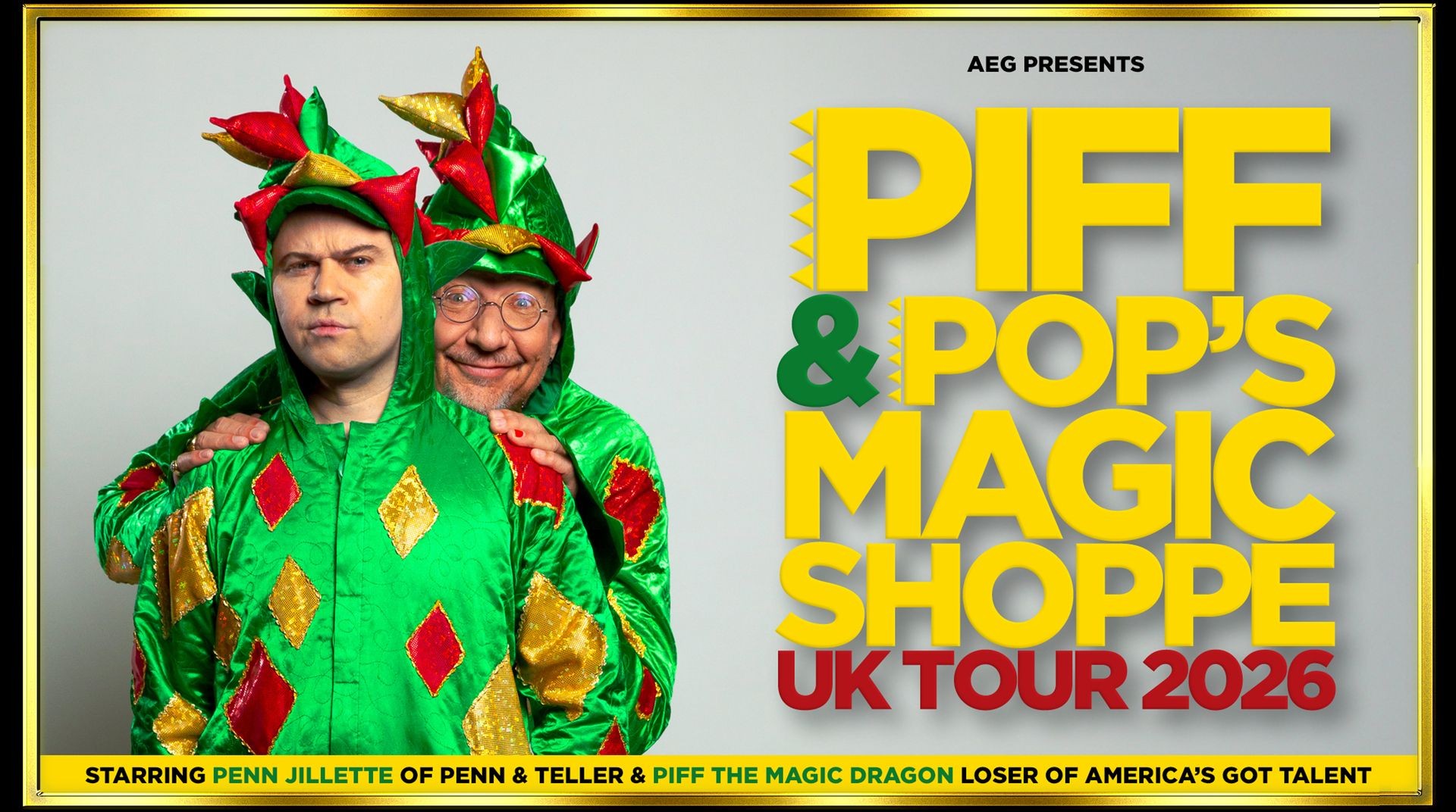 Piff & Pop’s Magic Shoppe UK Tour 2026 official promotional image